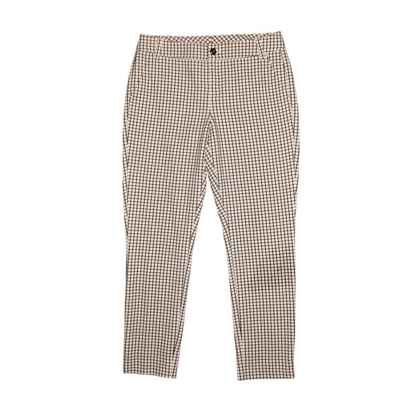 CABI $119 Black White‎ Windowpane Ankle Trouser Pants 3203 Size 10 - Picture 1 of 4